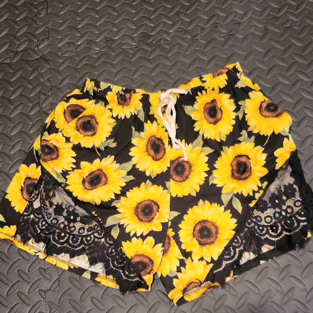 Womens Sunflower Comfy Shorts Size Small